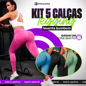 Kit 5 Pantalones Legging - Raise Bum Bum + Auriculares [REGALO]